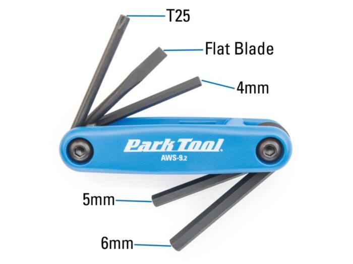 Park Tool Fold-up Hex Wrench and Screwdriver Set: T25 Torx�, 4mm, 5mm, 6mm