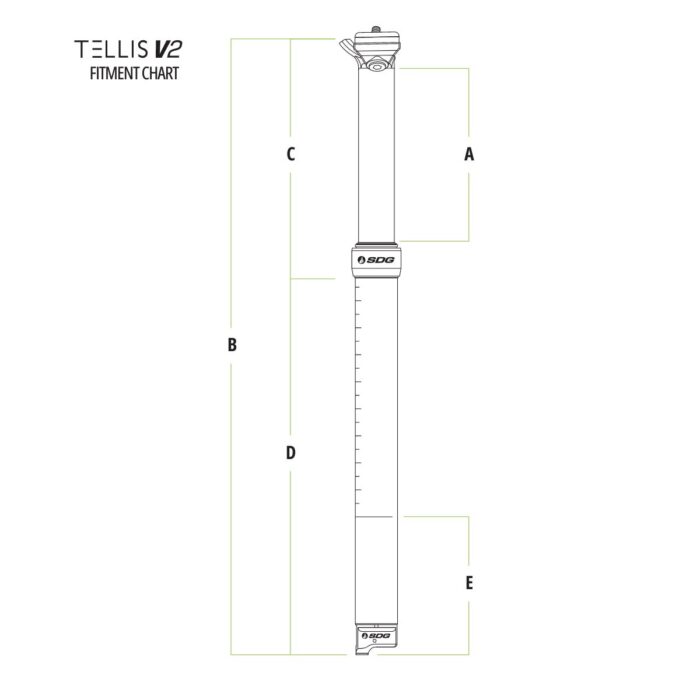 SDG - TELLIS V2 DROPPER SEATPOST - 30.9MM 30 SDG - TELLIS V2 DROPPER SEATPOST - 30.9MM