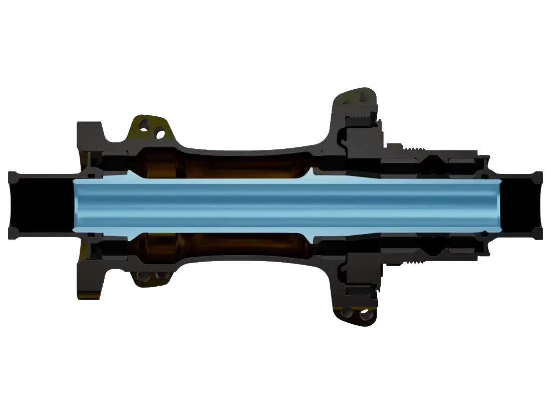 A rear axle 65% thicker