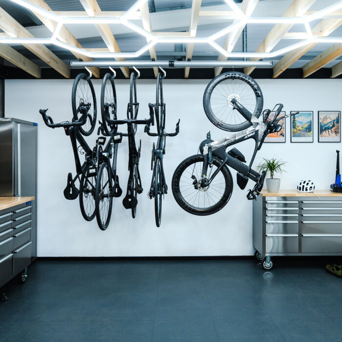 Stashed SpaceRail Bike Storage Systems / Ceiling / 4-bike