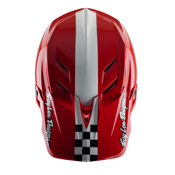 TROY LEE DESIGNS - D4 AS POLYACRYLITE HELMET FIFTY-50 WHITE / RED 6 TROY LEE DESIGNS - D4 AS POLYACRYLITE HELMET FIFTY-50 WHITE / RED