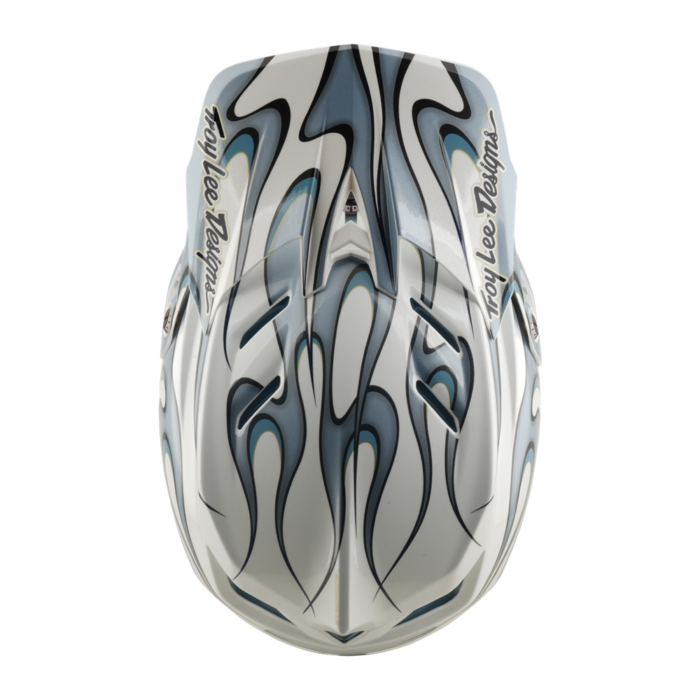 TROY LEE DESIGNS - D4 AS COMPOSITE HELMET TORCHED WHITE / SILVER 4 TROY LEE DESIGNS - D4 AS COMPOSITE HELMET TORCHED WHITE / SILVER