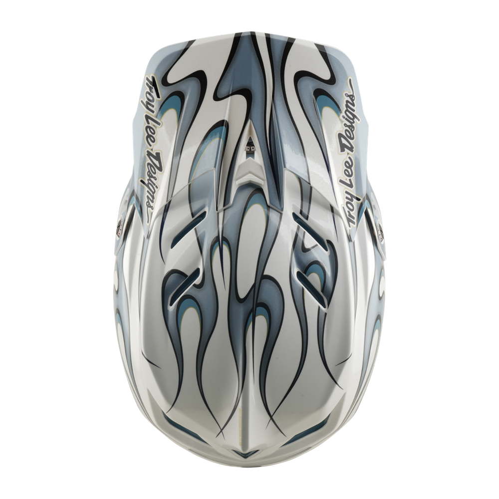 TROY LEE DESIGNS - D4 AS COMPOSITE HELMET TORCHED WHITE / SILVER 2 TROY LEE DESIGNS - D4 AS COMPOSITE HELMET TORCHED WHITE / SILVER - Image 2