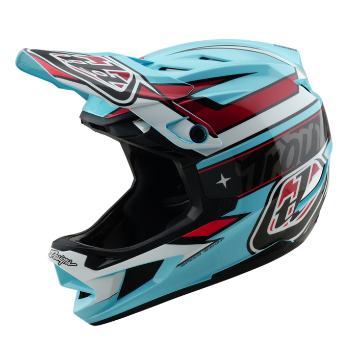 Troy Lee Designs - D4 AS Polyacrylite Helmet Linear Blue