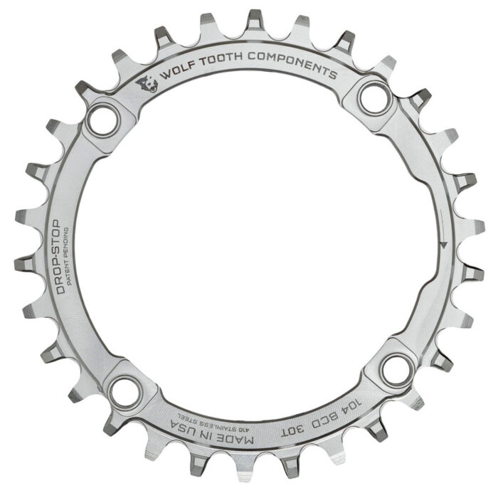 WOLF TOOTH - 104 BCD DROP-STOP CHAINRING - STAINLESS 6 WOLF TOOTH - 104 BCD DROP-STOP CHAINRING - STAINLESS