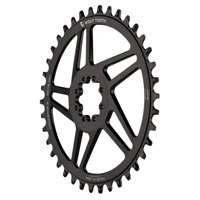 WOLF TOOTH - SRAM 8-BOLT DM DROP-STOP CHAINRING 9 WOLF TOOTH - SRAM 8-BOLT DM DROP-STOP CHAINRING