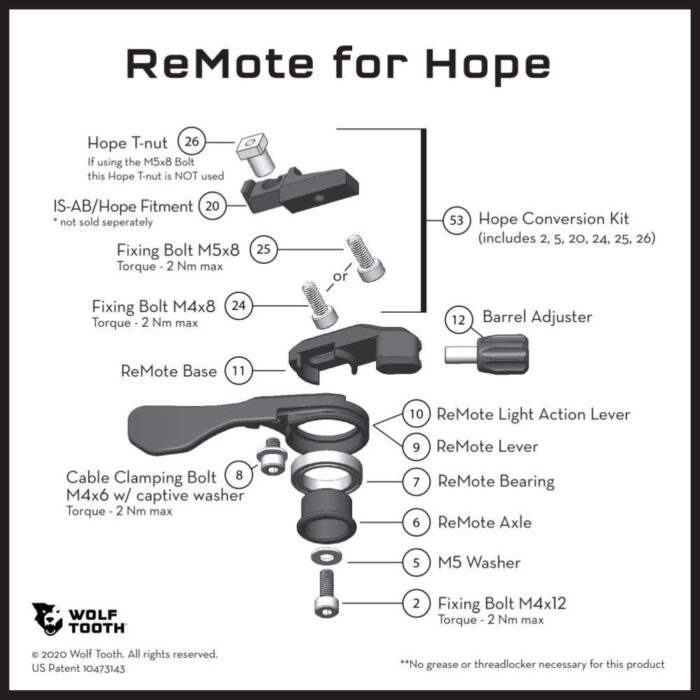 WOLF TOOTH - REMOTE REPLACEMENT PARTS