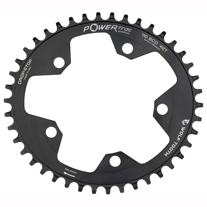 WOLF TOOTH - 110 BCD Elliptical 5 Bolt Chainring 40T - Drop Stop B 6 WOLF TOOTH - 110 BCD Elliptical 5 Bolt Chainring 40T - Drop Stop B
