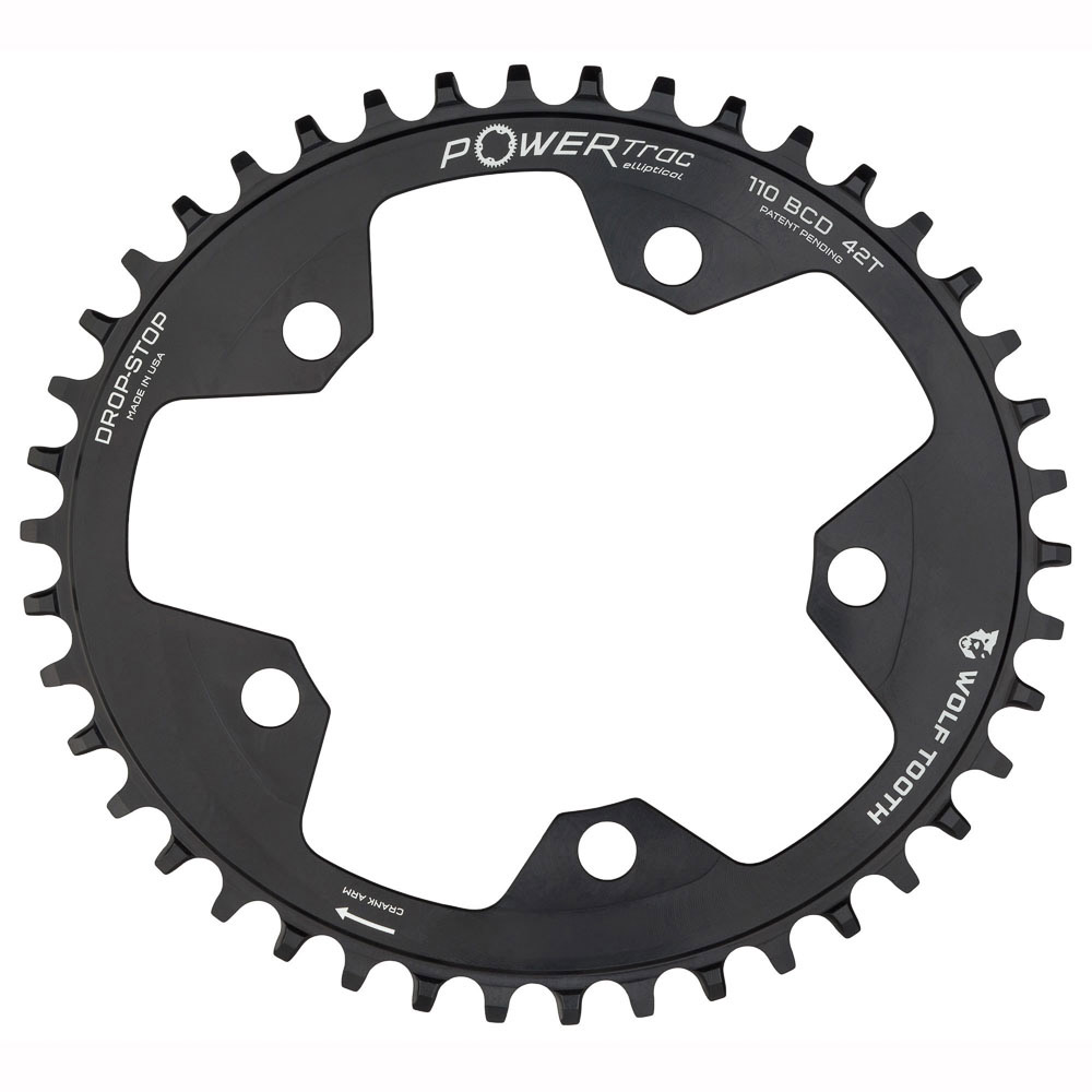 WOLF TOOTH - 110 BCD Elliptical 5 Bolt Chainring 40T - Drop Stop B 3 WOLF TOOTH - 110 BCD Elliptical 5 Bolt Chainring 40T - Drop Stop B - Image 3
