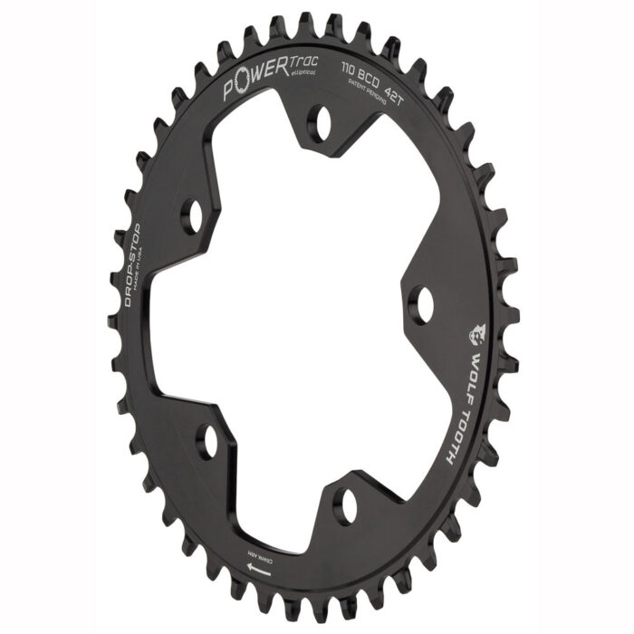 WOLF TOOTH - 110 BCD Elliptical 5 Bolt Chainring 40T - Drop Stop B 5 WOLF TOOTH - 110 BCD Elliptical 5 Bolt Chainring 40T - Drop Stop B