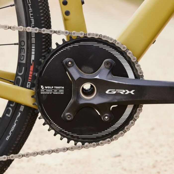 WOLF TOOTH - SHIMANO GRX AERO 1X DROP-STOP ST CHAINRING - 110 x 4 BCD - SHIMANO HG+ 14 WOLF TOOTH - SHIMANO GRX AERO 1X DROP-STOP ST CHAINRING - 110 x 4 BCD - SHIMANO HG+