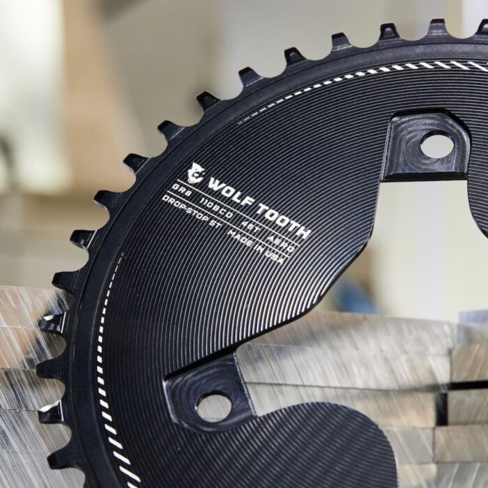 WOLF TOOTH - SHIMANO GRX AERO 1X DROP-STOP ST CHAINRING - 110 x 4 BCD - SHIMANO HG+ 13 WOLF TOOTH - SHIMANO GRX AERO 1X DROP-STOP ST CHAINRING - 110 x 4 BCD - SHIMANO HG+