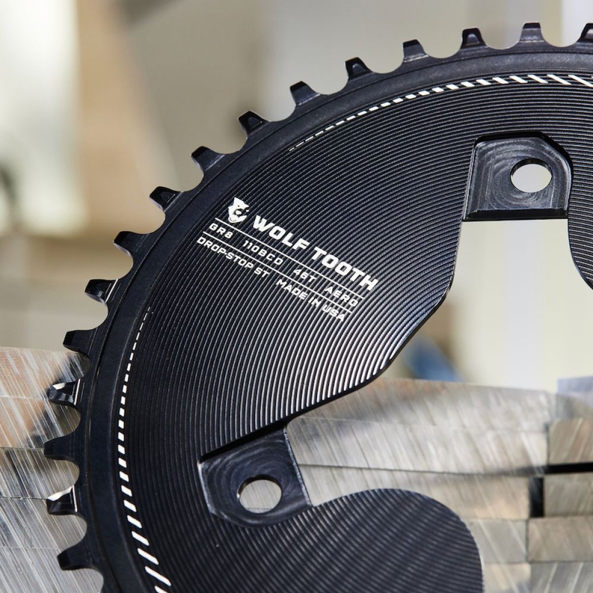 WOLF TOOTH - SHIMANO GRX AERO 1X DROP-STOP ST CHAINRING - 110 x 4 BCD - SHIMANO HG+ 5 WOLF TOOTH - SHIMANO GRX AERO 1X DROP-STOP ST CHAINRING - 110 x 4 BCD - SHIMANO HG+ - Image 5