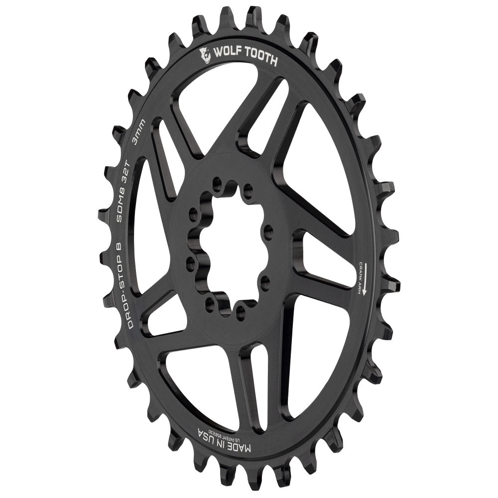 WOLF TOOTH - SRAM DM MTB 8-BOLT DROP-STOP B CHAINRING - 0MM OFFSET 2 WOLF TOOTH - SRAM DM MTB 8-BOLT DROP-STOP B CHAINRING - 0MM OFFSET - Image 2