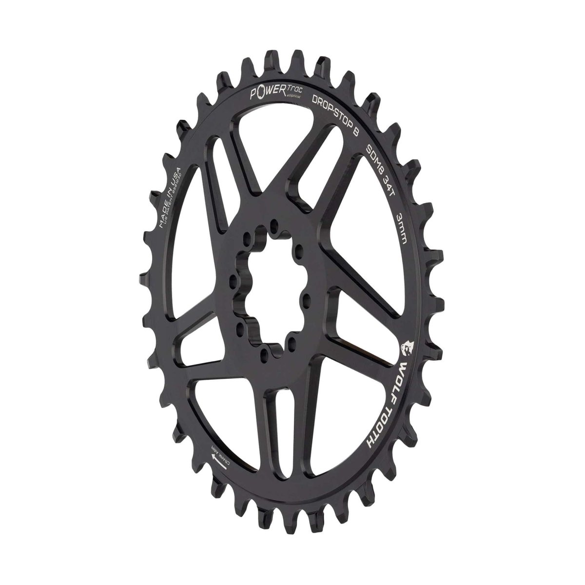 WOLF TOOTH - SRAM DM MTB 8-BOLT OVAL DROP-STOP B CHAINRING - 3MM OFFSET 2 WOLF TOOTH - SRAM DM MTB 8-BOLT OVAL DROP-STOP B CHAINRING - 3MM OFFSET - Image 2