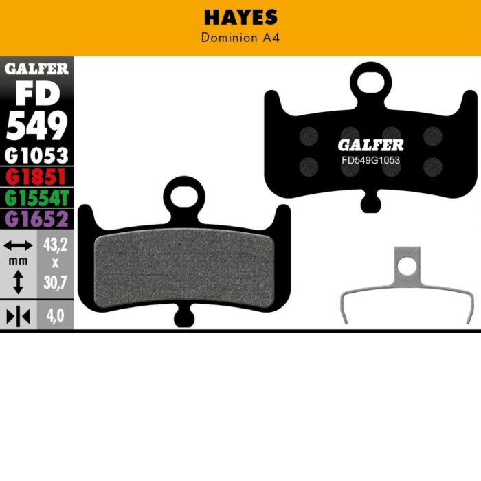 GALFER - BRAKE PADS - HAYES DOMINION A4