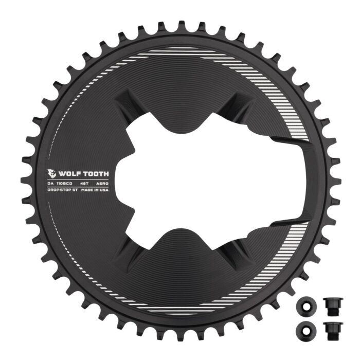 WOLF TOOTH - SHIMANO 9200 AERO 1X DROP-STOP CHAINRING - 110 x 4 BCD - SHIMANO HG+ 24 WOLF TOOTH - SHIMANO 9200 AERO 1X DROP-STOP CHAINRING - 110 x 4 BCD - SHIMANO HG+
