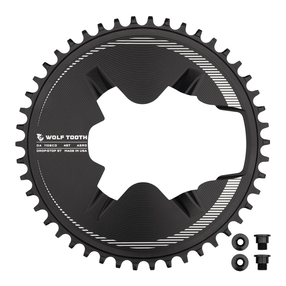 WOLF TOOTH - SHIMANO 9200 AERO 1X DROP-STOP CHAINRING - 110 x 4 BCD - SHIMANO HG+ 3 WOLF TOOTH - SHIMANO 9200 AERO 1X DROP-STOP CHAINRING - 110 x 4 BCD - SHIMANO HG+ - Image 3