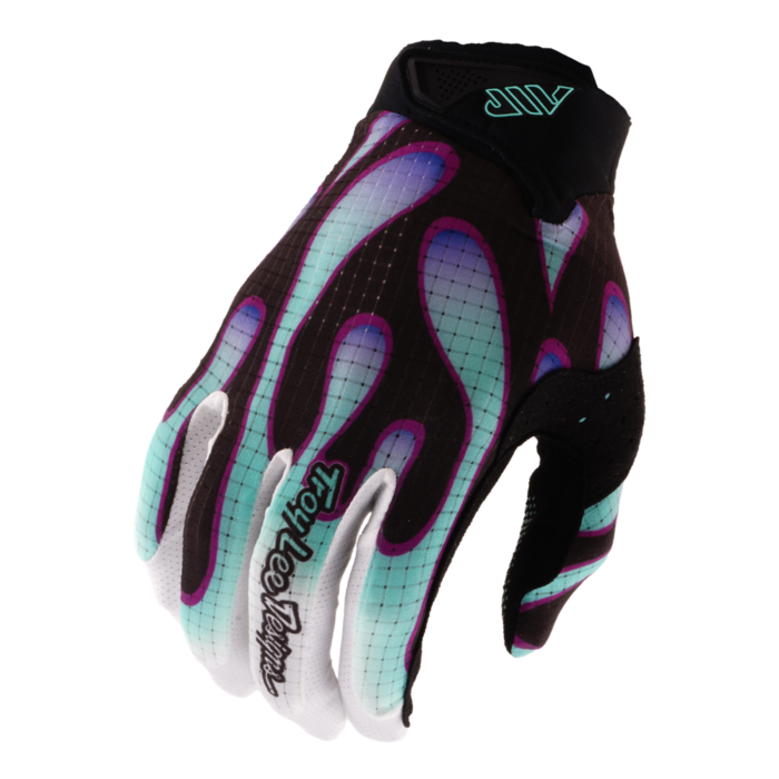 TROY LEE DESIGNS - AIR GLOVE OVERSPRAY BLACK / REAL TEAL