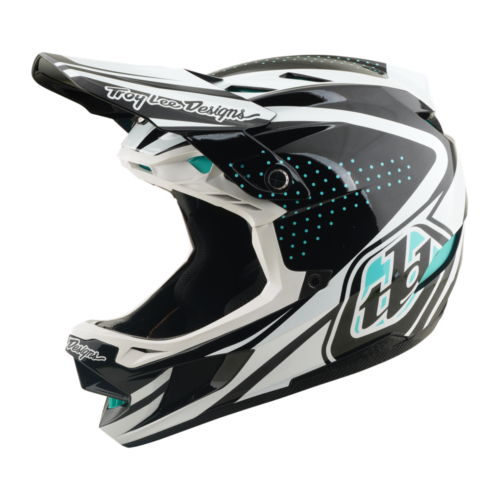 Troy Lee Designs D4 Polyacrylite MIPS Helmet in The Line Charcoal / White