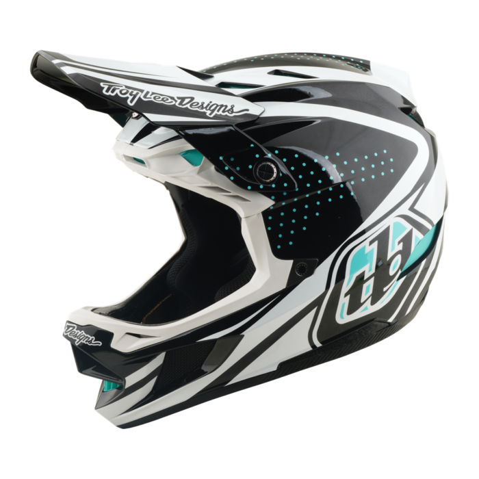 TROY LEE DESIGNS - D4 AS POLYACRYLITE HELMET THE LINE CHARCOAL / WHITE 3 TROY LEE DESIGNS - D4 AS POLYACRYLITE HELMET THE LINE CHARCOAL / WHITE