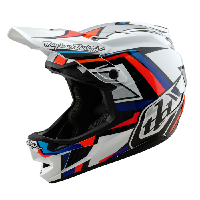 Troy Lee Designs - D4 AS Composite Helmet Frames White / Silver