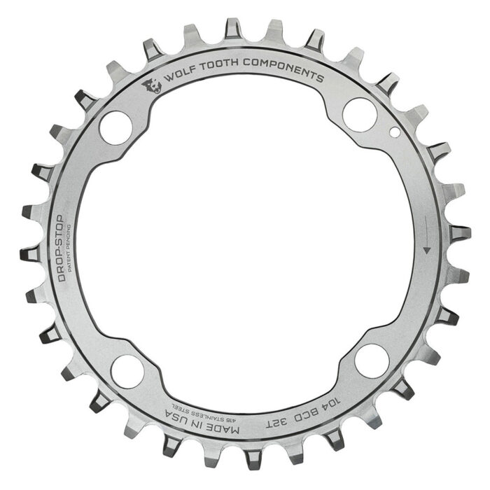WOLF TOOTH - 104 BCD DROP-STOP CHAINRING - STAINLESS 5 WOLF TOOTH - 104 BCD DROP-STOP CHAINRING - STAINLESS