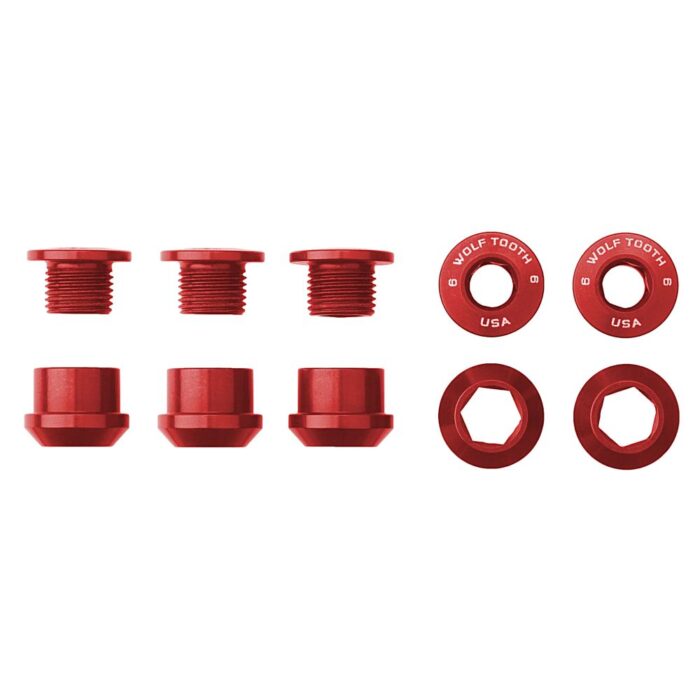 WOLF TOOTH - 6MM CHAINRING BOLTS FOR 1X - 5PCS 12 WOLF TOOTH - 6MM CHAINRING BOLTS FOR 1X - 5PCS