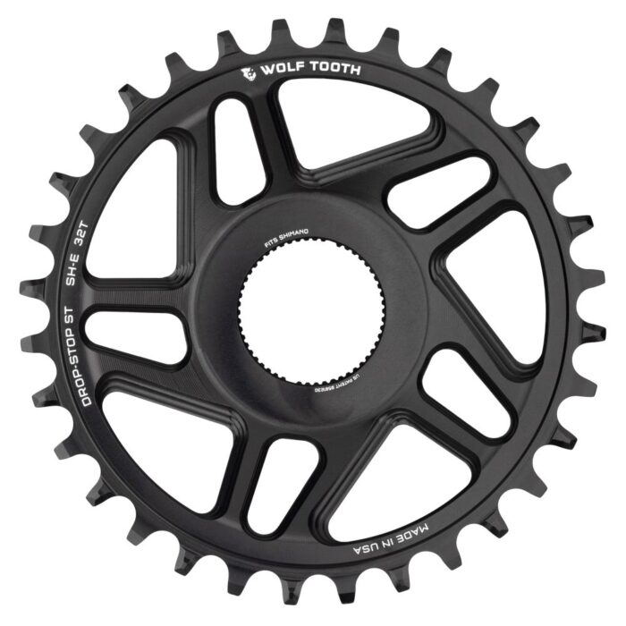 WOLF TOOTH - SHIMANO E-BIKE MOTOR DM DROP-STOP CHAINRING - SHIMANO HG+ 3 WOLF TOOTH - SHIMANO E-BIKE MOTOR DM DROP-STOP CHAINRING - SHIMANO HG+