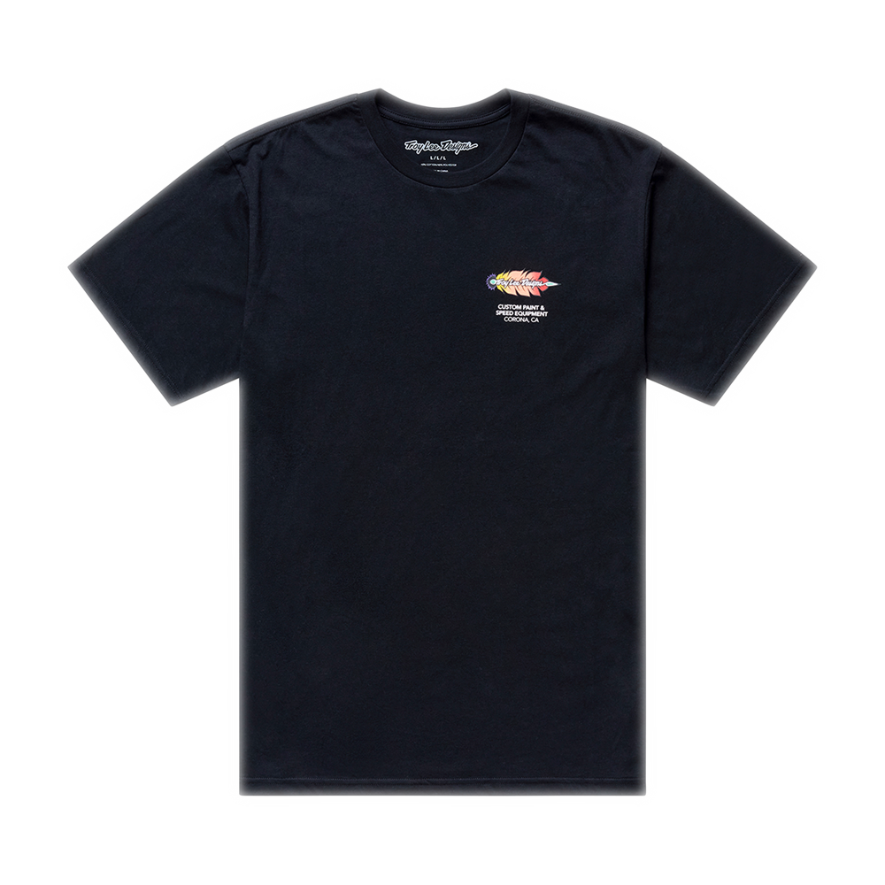 TROY LEE DESIGNS - FEATHER SHORT SLEEVE TEE BLACK / BLACK 2 TROY LEE DESIGNS - FEATHER SHORT SLEEVE TEE BLACK / BLACK - Image 2