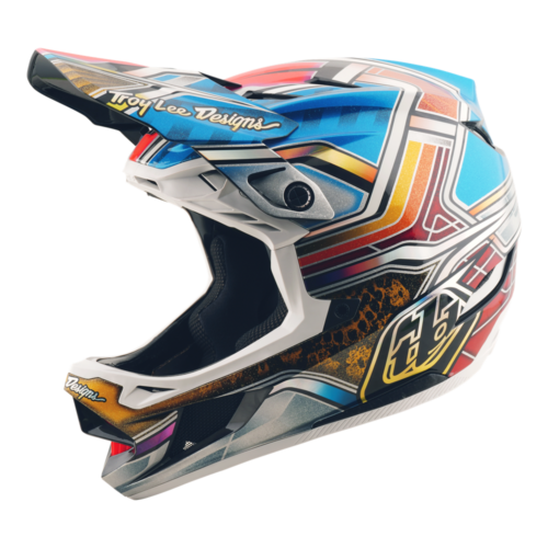 Troy Lee Designs D4 Carbon MIPS Helmet in Lowrider Blue