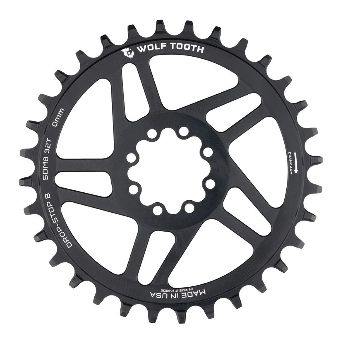 WOLF TOOTH - SRAM DM MTB 8-BOLT DROP-STOP B CHAINRING - 0MM OFFSET 1 WOLF TOOTH - SRAM DM MTB 8-BOLT DROP-STOP B CHAINRING - 0MM OFFSET