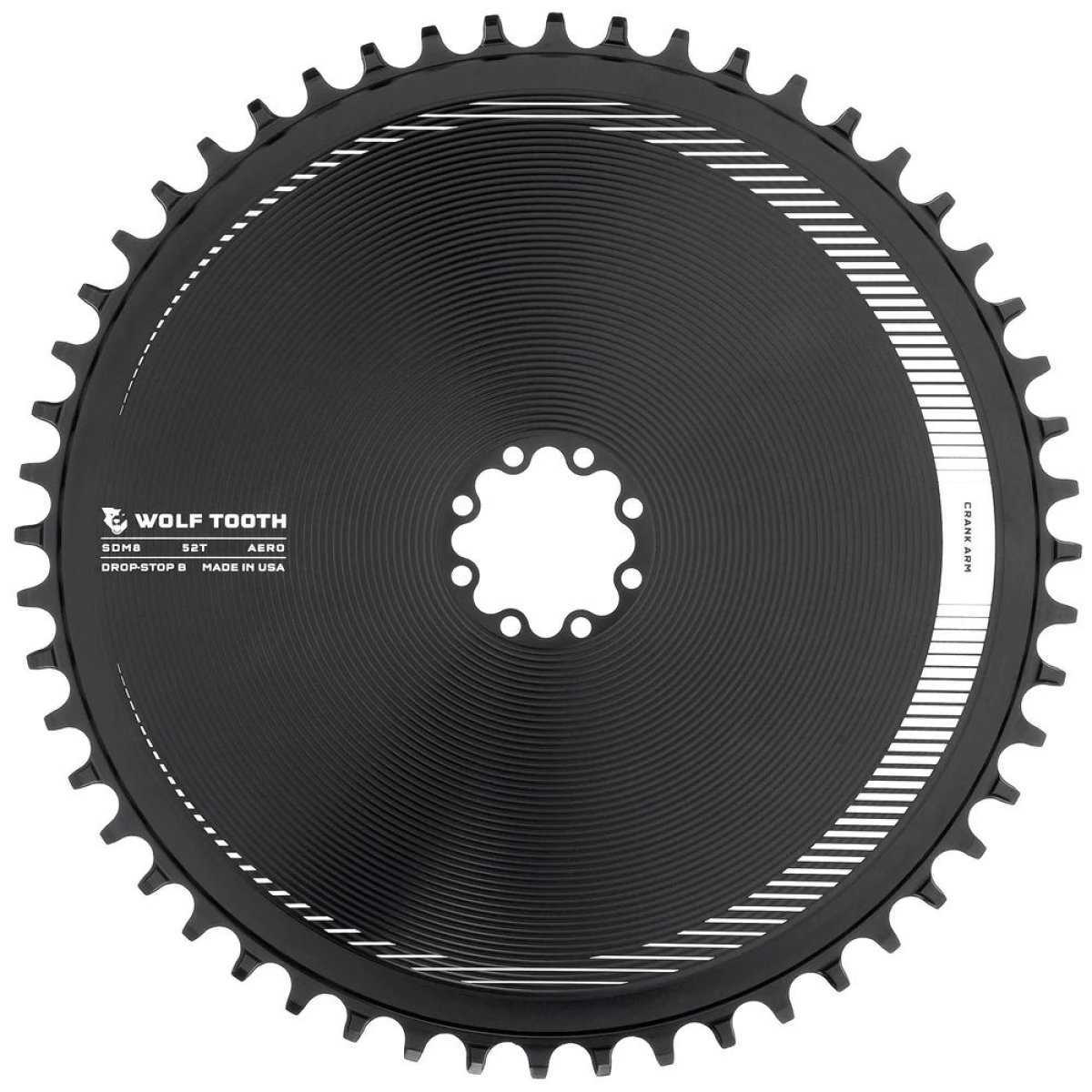 WOLF TOOTH - SRAM 8-BOLT DM AERO DROP-STOP CHAINRING 1 WOLF TOOTH - SRAM 8-BOLT DM AERO DROP-STOP CHAINRING