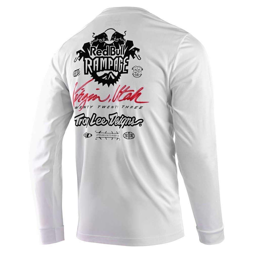 TROY LEE DESIGNS - TLD REDBULL RAMPAGE SCORCHED LONG SLEEVE TEE WHITE 2 TROY LEE DESIGNS - TLD REDBULL RAMPAGE SCORCHED LONG SLEEVE TEE WHITE - Image 2