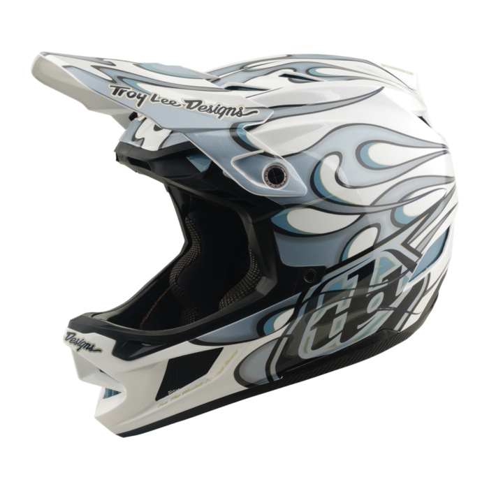 TROY LEE DESIGNS - D4 AS COMPOSITE HELMET TORCHED WHITE / SILVER 3 TROY LEE DESIGNS - D4 AS COMPOSITE HELMET TORCHED WHITE / SILVER