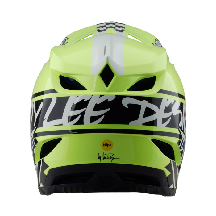 Troy Lee Designs - D4 AS Polyacrylite Helmet Fifty-50 Navy / Glo Yellow