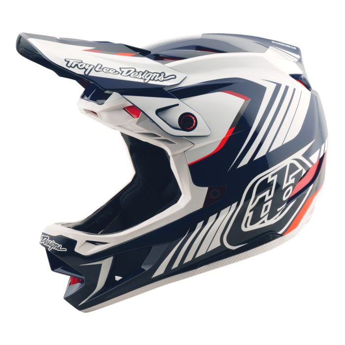 TROY LEE DESIGNS - D4 AS POLYACRYLITE HELMET QUALIFER BLUE / WHITE 4 TROY LEE DESIGNS - D4 AS POLYACRYLITE HELMET QUALIFER BLUE / WHITE