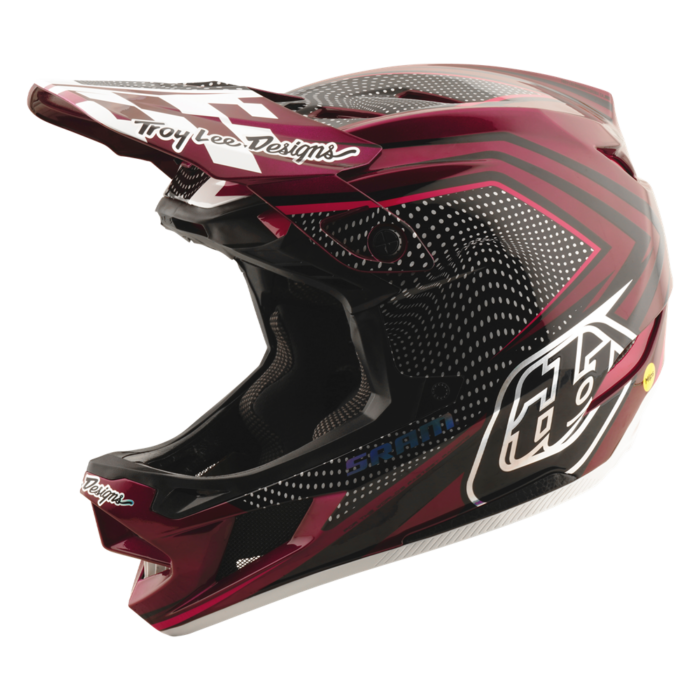 TROY LEE DESIGNS - D4 AS CARBON HELMET SRAM RADIOSCAPE BLACK / BERRY 4 TROY LEE DESIGNS - D4 AS CARBON HELMET SRAM RADIOSCAPE BLACK / BERRY