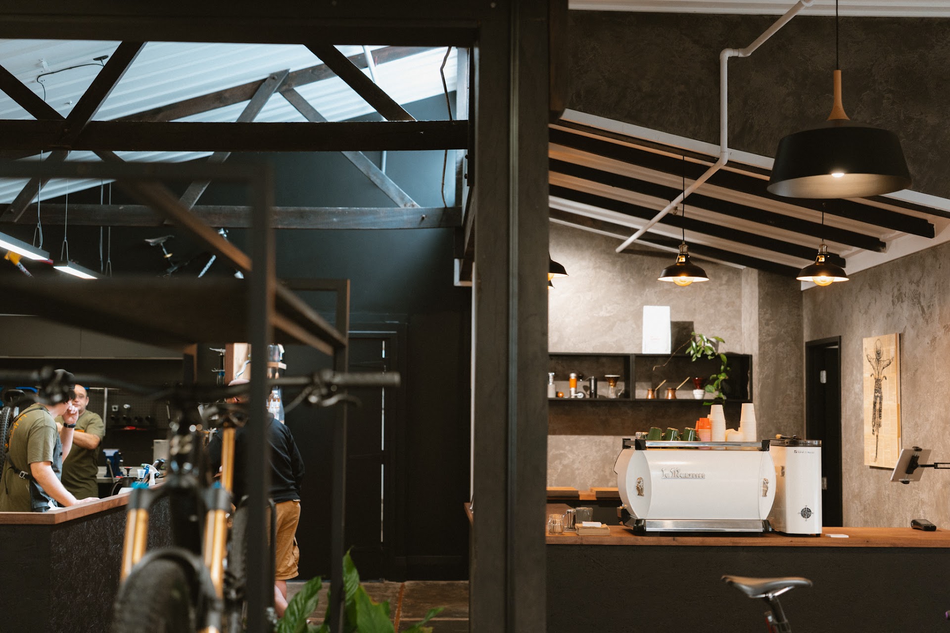 Inside the Outset cafe with espresso bar and seating