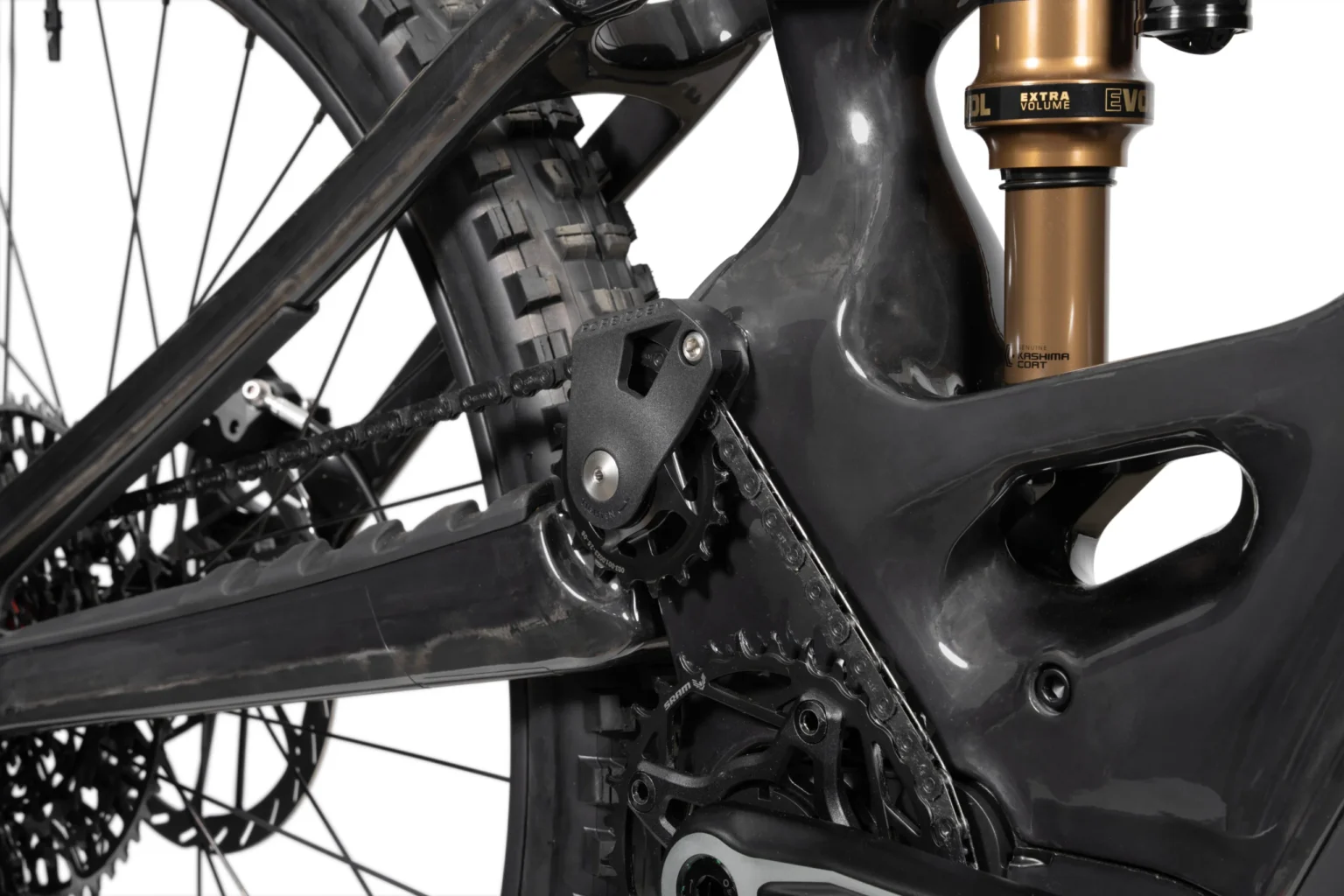 18-tooth steel idler pulley with twin Enduro bearings on a Forbidden Druid E