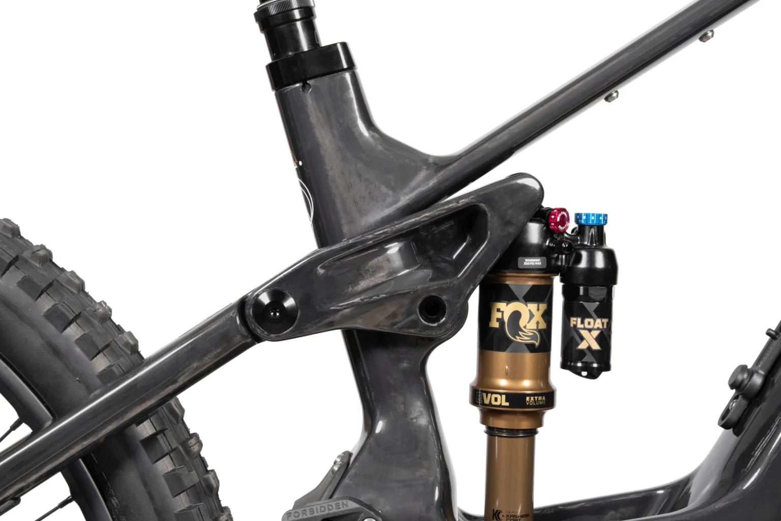 Trifecta V3 carbon rocker link on a Forbidden Druid E