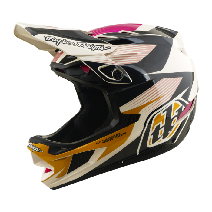 Troy Lee Designs D4 Polyacrylite MIPS Helmet in Turbo Acid / Fuchsia