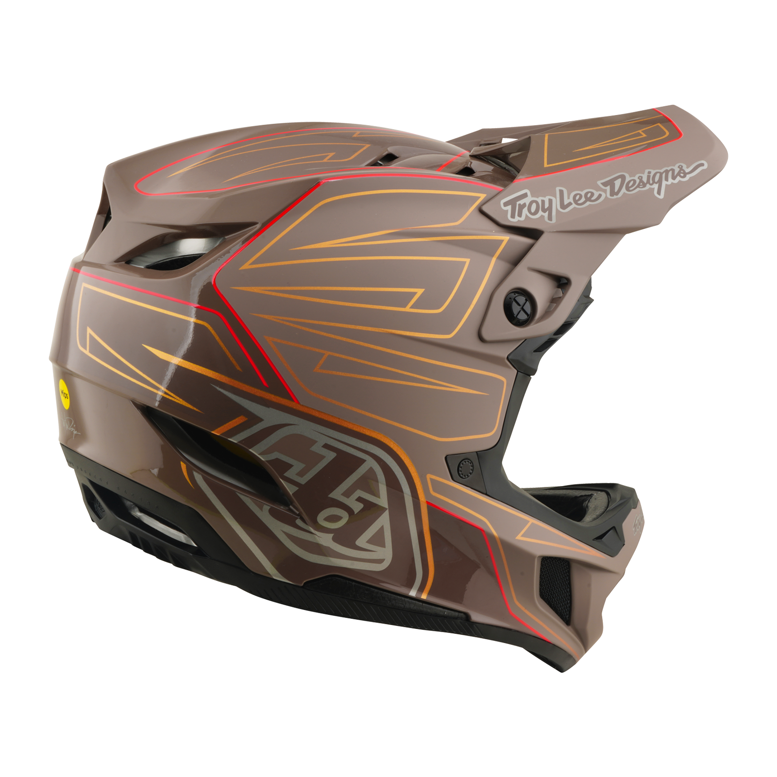 Troy Lee Designs - D4 AS Polyacrylite Helmet Shadow Pro Timber – view 7